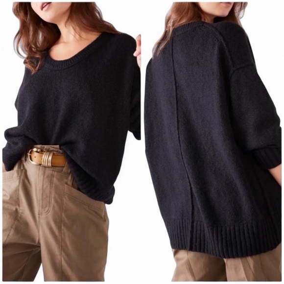 Free People Brookside Tunic Sweater Black XS - Picture 7 of 14